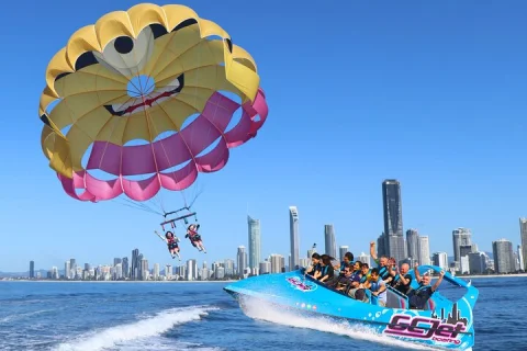 Gold Coast & Surfers Paradise Parasail & V8 Jetboat Combo in Gold Coast