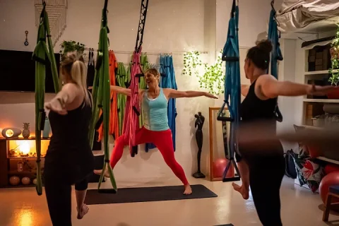 Aerial Yoga Float, Stretch and Relax on the Gold Coast in Gold Coast