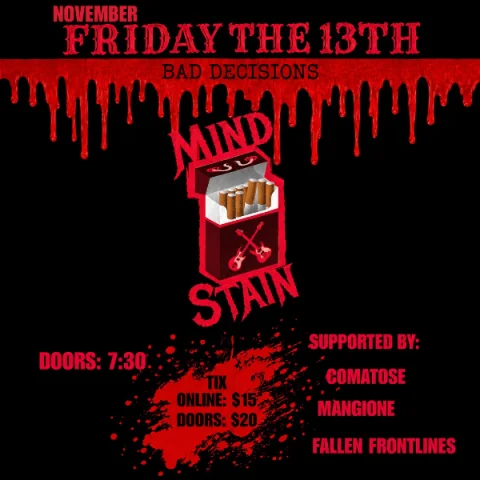 Mind Stain - Friday The 13th at Bad Decisions Bar