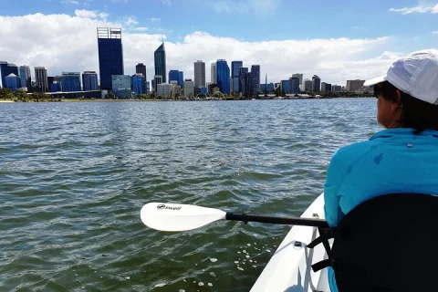 Evening City Lights Kayak Tour in South Perth in Perth