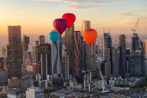 Melbourne City Sunrise Hot Air Balloon Flight with GoPro Photos in Melbourne