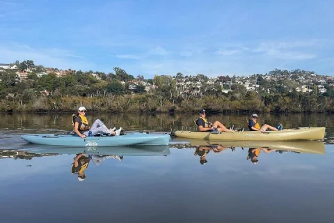 Guided Kayak Tour on Launceston's scenic waterfront on foot powered Hobie kayaks in Launceston