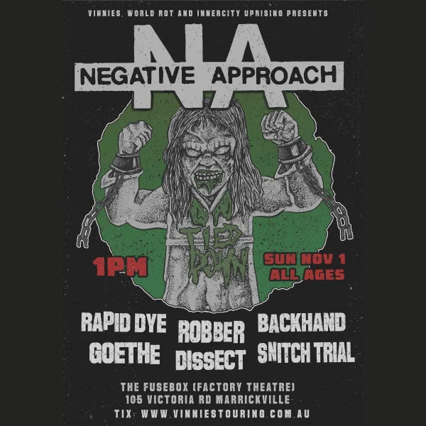 Negative Approach 2026 AUS & NZ Tour - SYDNEY ALL AGES at Factory Theatre