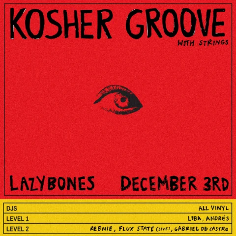 Kosher Groove with Strings over two rooms at Lazybones Lounge Restaurant & Bar