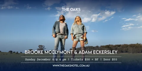 Brooke McClymont and Adam Eckersley at The Oaks Hotel