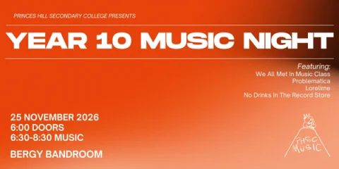Princes Hill Year 10 Music Night at Bergy Bandroom