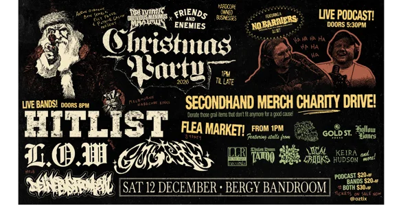 OBLIVIOUS MAXIMUS and FRIENDS & ENEMIES - CHRISTMAS PARTY! at Bergy Bandroom