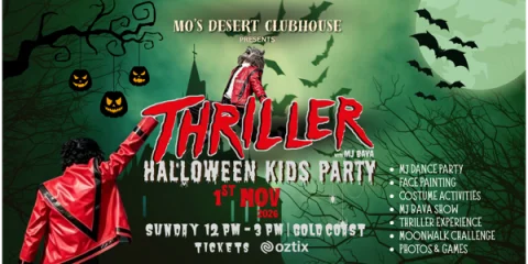 Michael Jackson Inspired Thriller Halloween Kids Party with MJ Bava (ALL AGES) at Mo's Desert Clubhouse