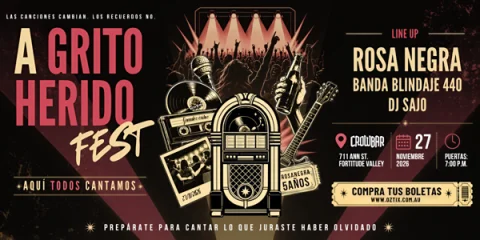 A Grito Herido Fest: The Songs Every Latino Knows, All in One Festival. at Crowbar Brisbane