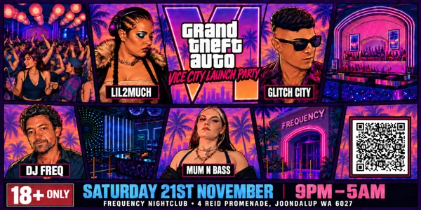 GRAND THEFT AUTO VI: VICE CITY LAUNCH PARTY at Frequency Nightclub