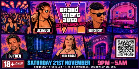 GRAND THEFT AUTO VI: VICE CITY LAUNCH PARTY at Frequency Nightclub