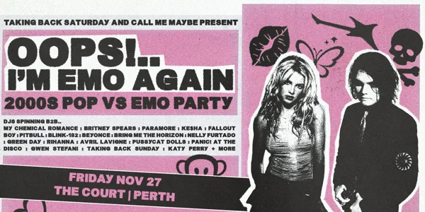 OOOPS!.. I'm Emo Again: 2000s Pop vs Emo Party - Perth at The Court Hotel