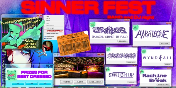SINNER FEST (Band and DJ Night) at The Basement aka The Baso