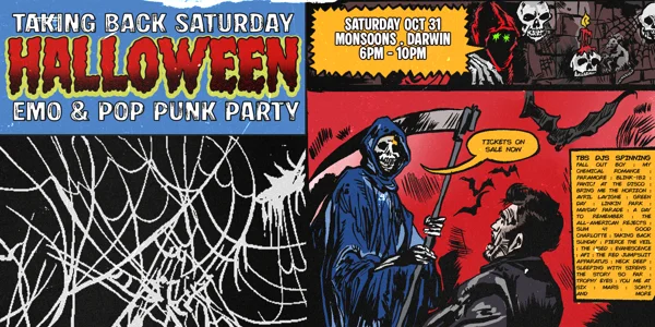 Taking Back Saturday Halloween: Emo & Pop Punk Party - Darwin at Monsoons