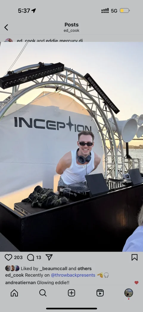 Eddie Mercury, Friday DJ at Regent Hotel