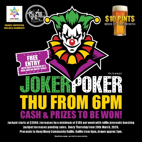 Joker Poker Jackpot Thursdays is Back! at Hoey Moey Hotel