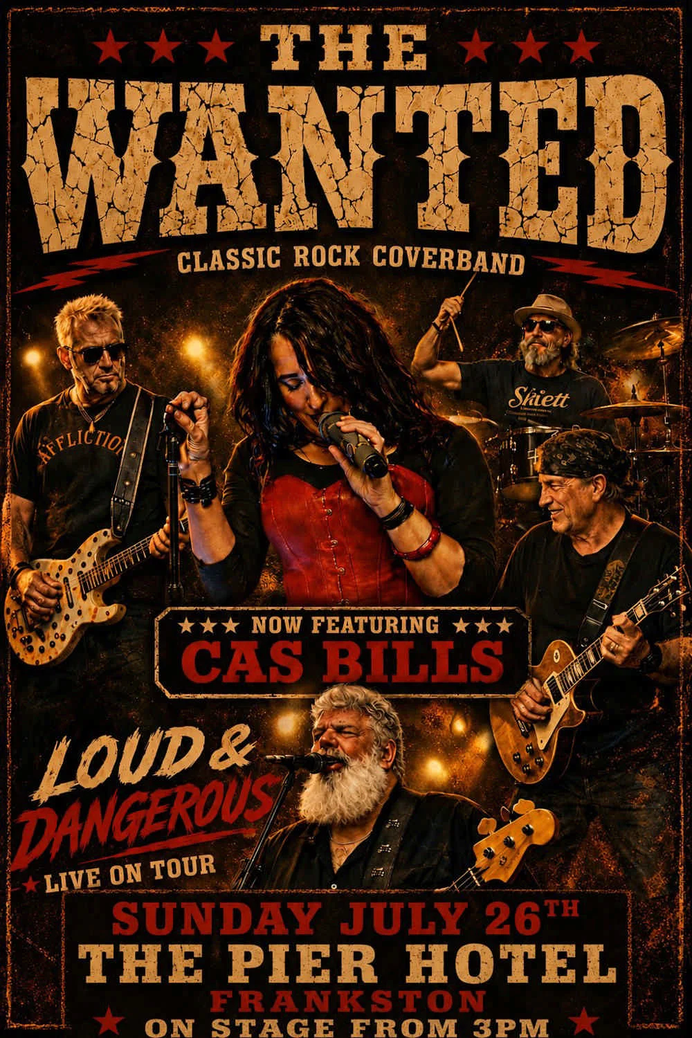 The Wanted Classic Rock Coverband, LIVE MUSIC at Rye Hotel