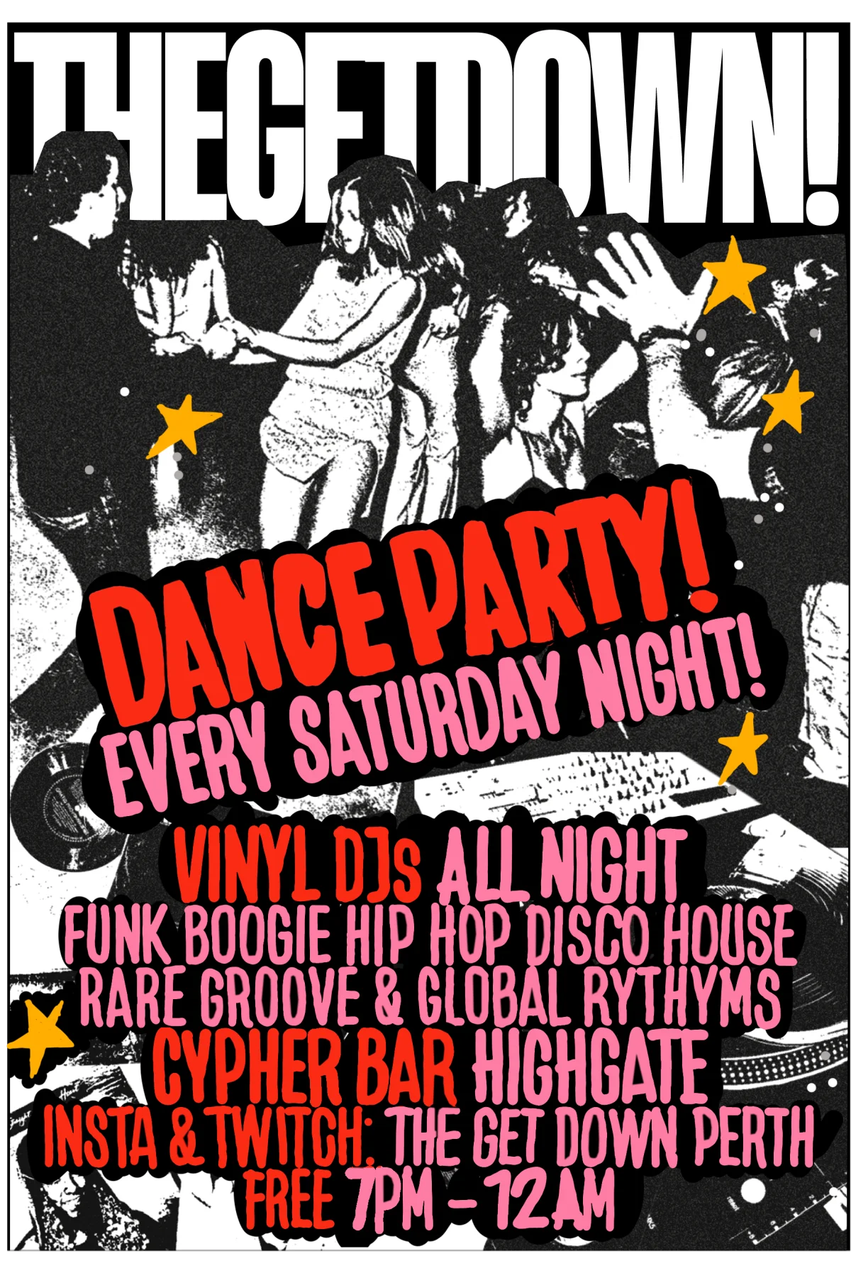 DJ Bee Bee Ramone, 🪩🖤 𝑻𝑯𝑬 𝑮𝑬𝑻 𝑫𝑶𝑾𝑵, 𝑷𝑬𝑹𝑻𝑯! 🖤🪩 Weekly all-vinyl dance party at The Beaufort