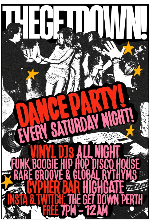 DJ Randa, 🪩🖤 𝑻𝑯𝑬 𝑮𝑬𝑻 𝑫𝑶𝑾𝑵, 𝑷𝑬𝑹𝑻𝑯! 🖤🪩 Weekly all-vinyl dance party at The Beaufort