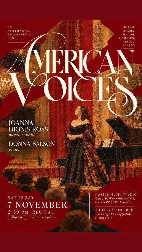 American Voices, An Afternoon of Contemporary Song at Master Music Studio