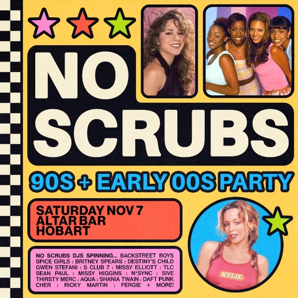 NO SCRUBS: 90s + Early 00s Party - Hobart at Altar Bar