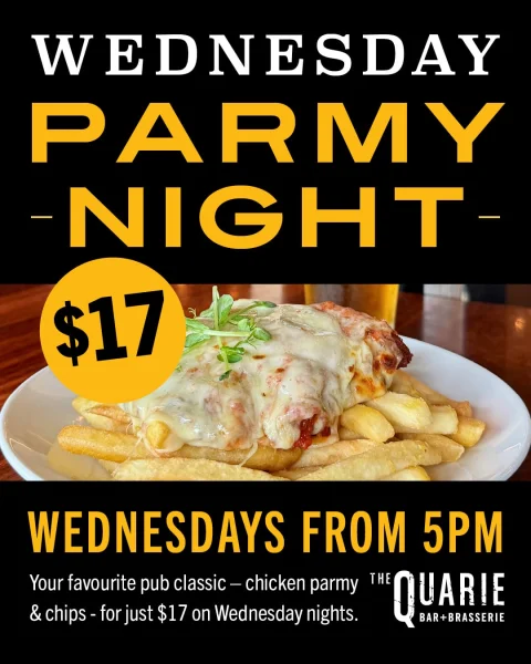 $17 PARMY NIGHT at The Quarie Bar & Brasserie