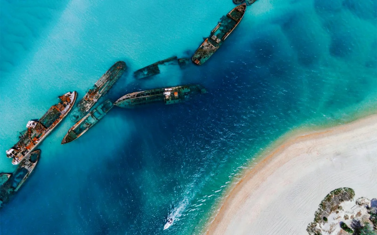 Snorkelling in the water.