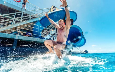 Cairns to Moore Reef Full Day Snorkel Cruise with Pontoon Activities & Buffet Lunch by Sunlover in Cairns